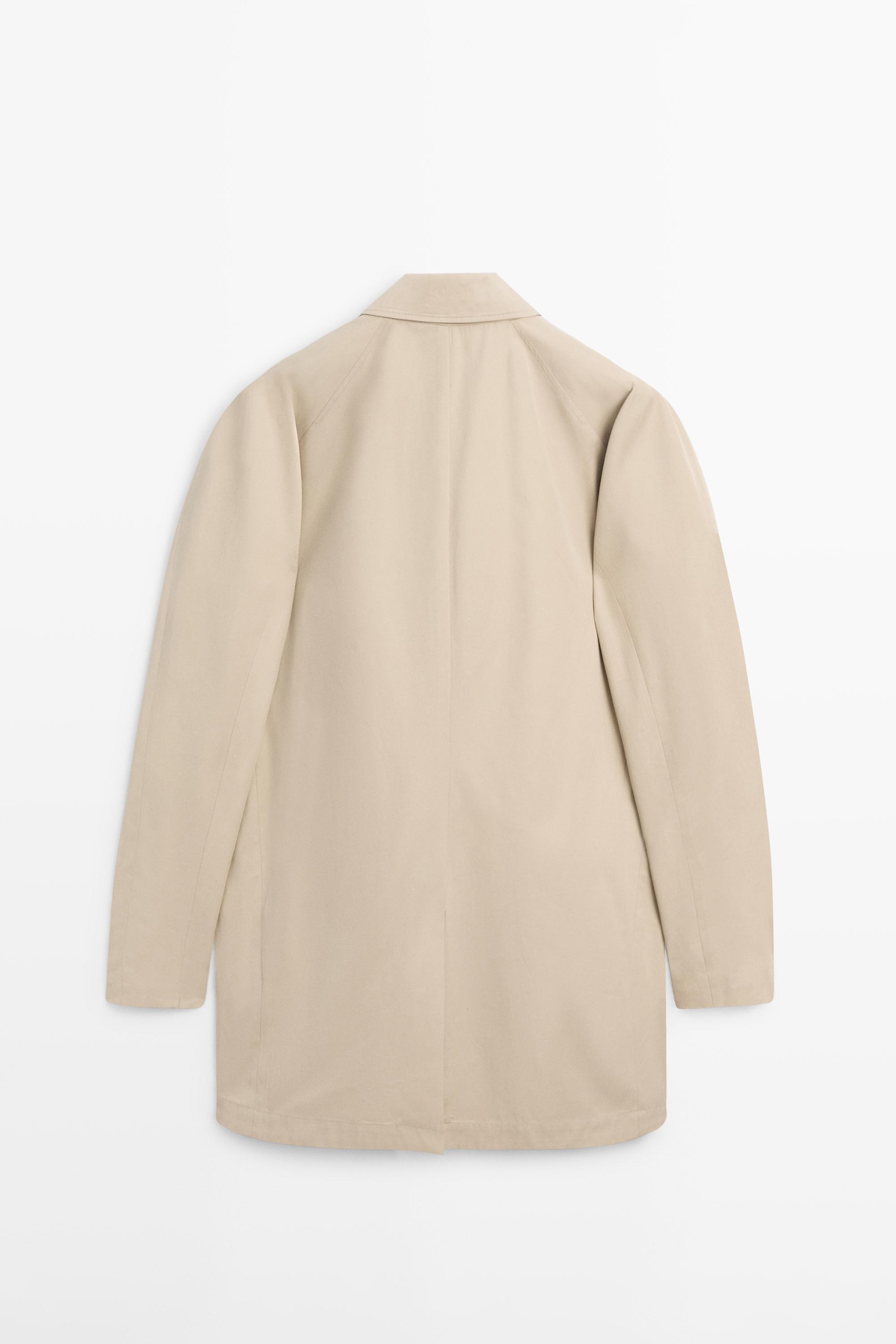 Check cotton trench coat with interior detail
